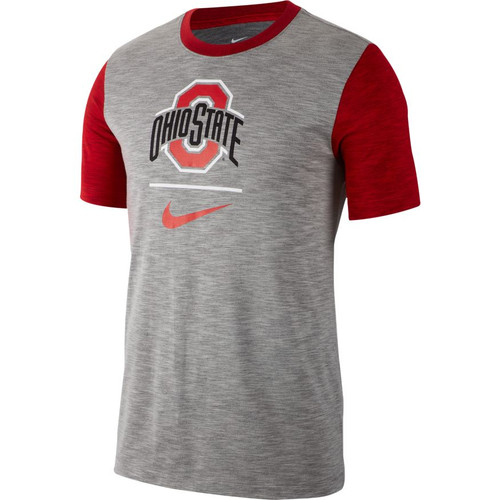 Nike Heather Gray w/ Red Short Sleeves Slub Tee