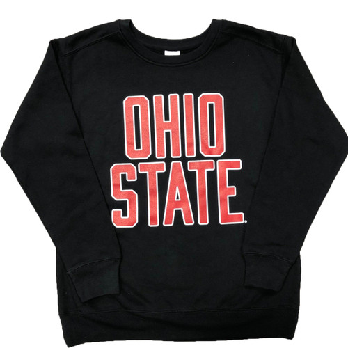 Black Long Sleeve Crew Neck with Ohio State Logo