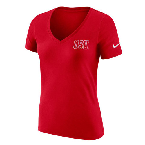 Nike Women's Red Short Sleeve V-Neck