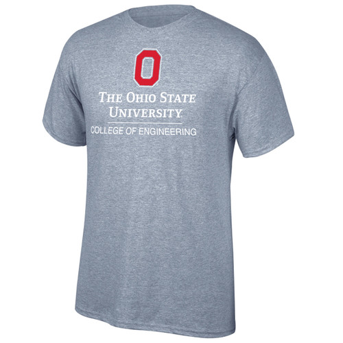 Grey Ohio State College of Engineering short-sleeve T-shirt, front view