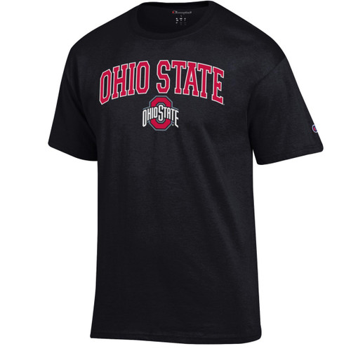 3X Black Ohio State Arch Tee with Athletic Logo Below