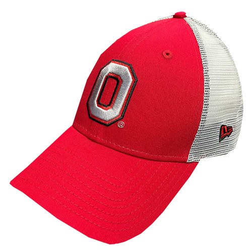 Red Adjustable Block O Snap Back with Gray Mesh