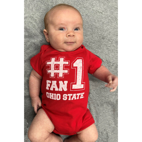 Ohio State Red #1 Fan Snap Onsie
