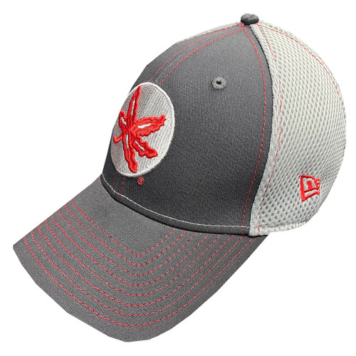 Graphite Fitted Cap w/ Red Leaf