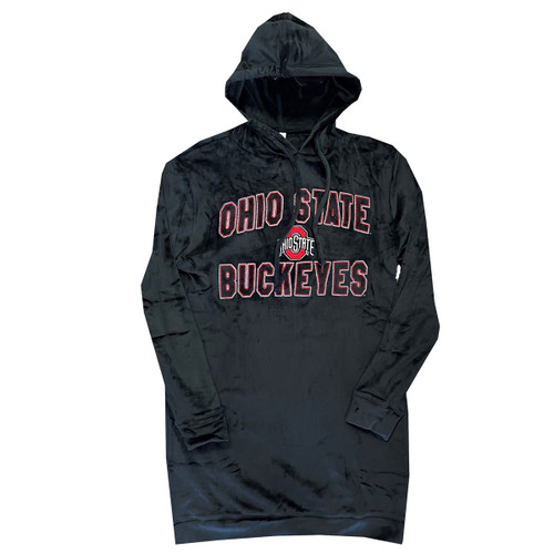 Ohio State Women's Black Hoodie Velour Dress