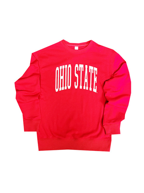 Ohio State Women's Red French Terry Crew