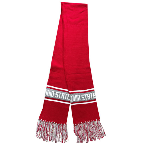 Ohio State Red/Charcoal/White Knit Scarf