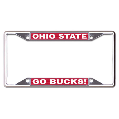 Ohio State Buckeyes Chrome Motorcycle License Plate Frame With