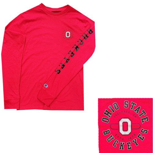 Ohio State Red Long Sleeve w/Tripe Logos.