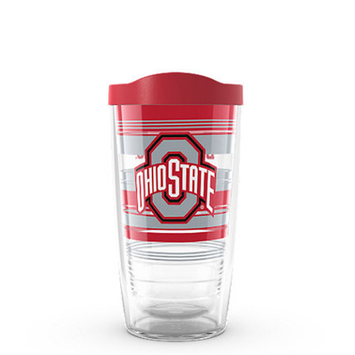 Ohio State 16oz Stripe Tumbler w/Lid.  Dishwasher Safe