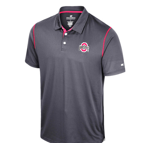 Ohio State Black/Red Piping Polo