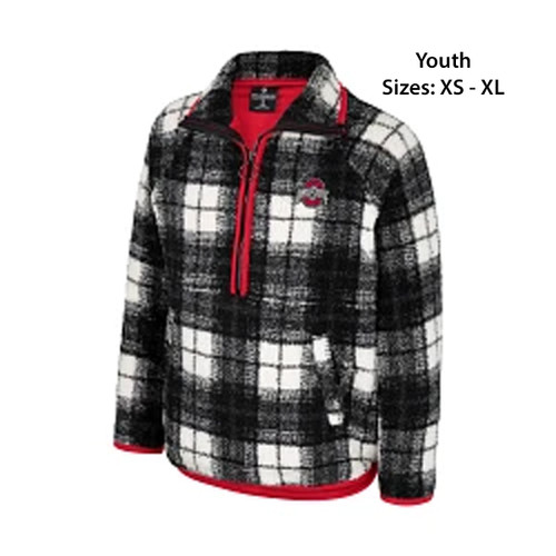 Ohio State Youth Girls Black/White 1/2 Zip Jacket