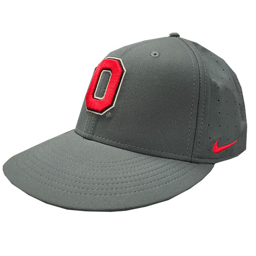Ohio State Charcoal Black Fitted Block O Cap
