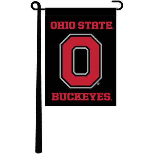Ohio State Black Block O Garden Flag