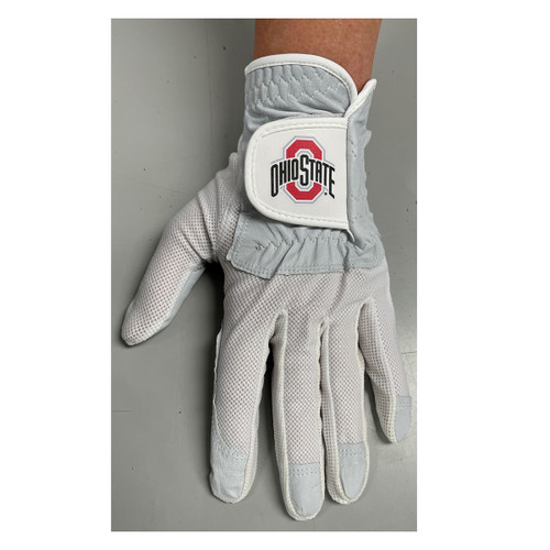 Ohio State White Single Fit Golf Glove