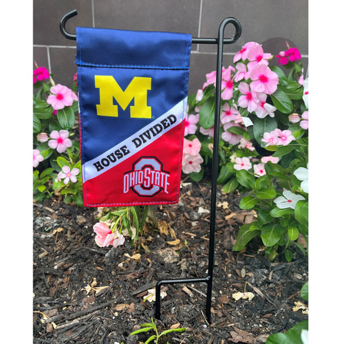 Mini House Divided Flag & Pole. Measures: 6.5" x 4"