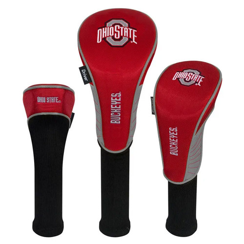 Ohio State Set of 3 Gold Head Covers.