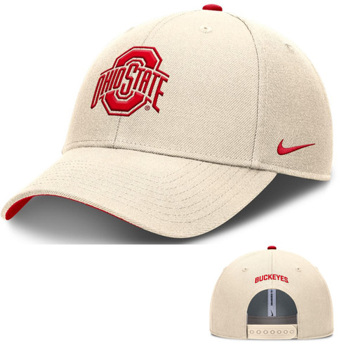 Ohio State Nike Natural Cap w/ Red Logo.