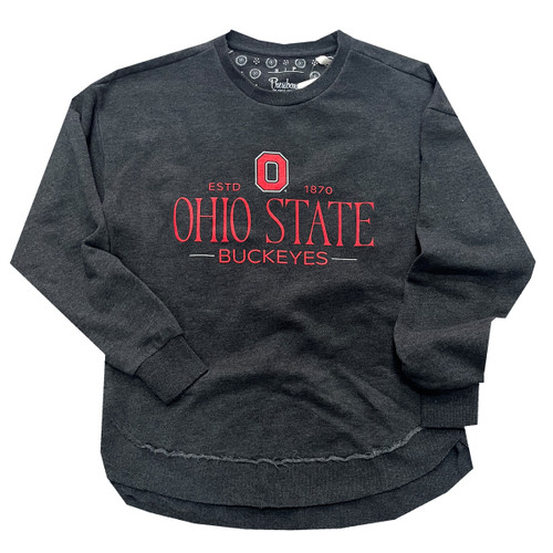 Ohio State Women's Black Melange Poncho Crew.