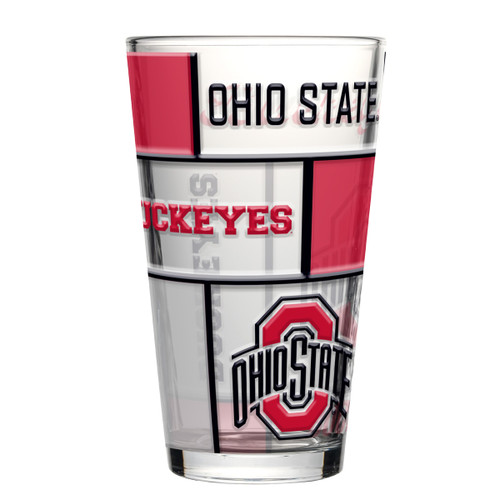 Ohio State 16oz Stained Glass Pint Glass.