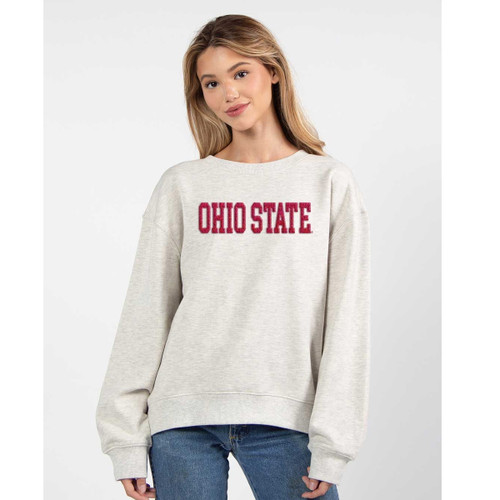 Ohio State Women's Ash Chenille Crew.