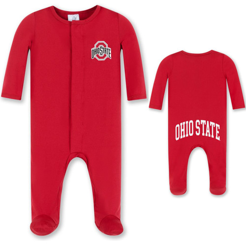 Ohio State Infant Footie Romper w/Magnetic Closer.