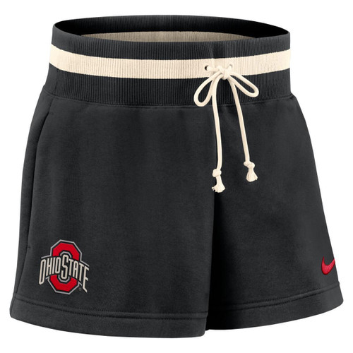 Ohio State Nike Women's Natural/Black Hi-Waisted Short.
