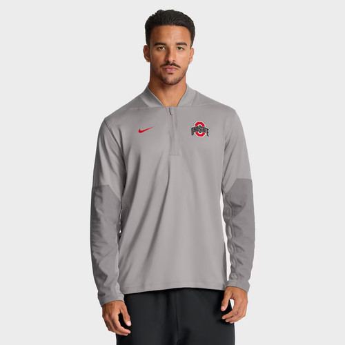 Ohio State Nike Pewter Gray Long Sleeve Midweight 1/2 Zip.