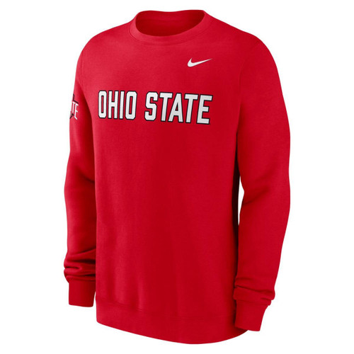 Ohio State Nike Red Club Crew w/Arm Logo.