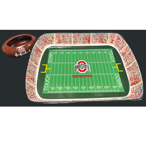 Ohio State Stadium Platter w/Football Dip.