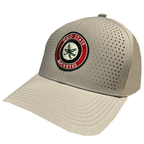 Ohio State ahead Gray Air Flow Circle Snap Back.