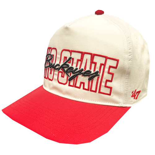 Ohio State '47 White/Red Lineman Buckeyes Snap Back Cap.