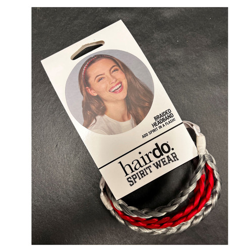 Scarlet & Gray Braided Headband