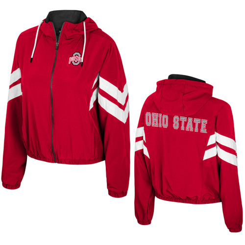 Ohio State Colosseum Women's Red/White Levitation Full Zip Hooded Jacket