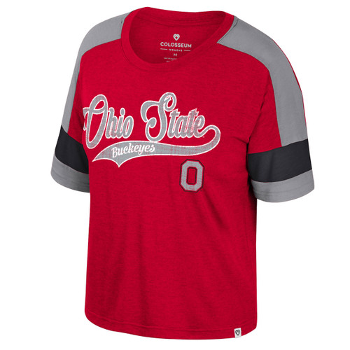 Ohio State Colosseum Women's Red Color Block Tee.
