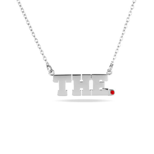 THE Stainless Steel Necklace With Red Stone