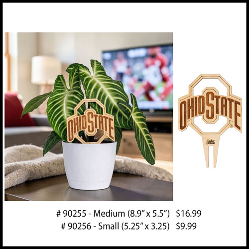 Ohio State Small Natural Wood Logo Stake.