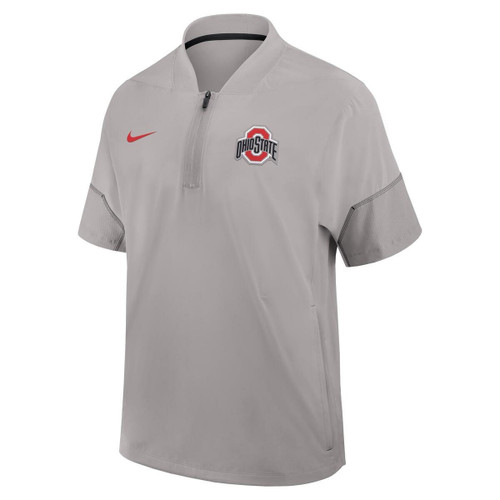 Ohio State Nike Gray Coaches Short Sleeve 1/4 Zip Jacket.