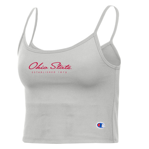 Ohio State Champion Women's Gray Silver Strappie Crop w/Built in Bra.