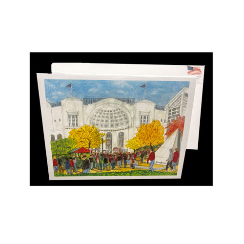 Ohio State Stadium Watercolor Notecard.