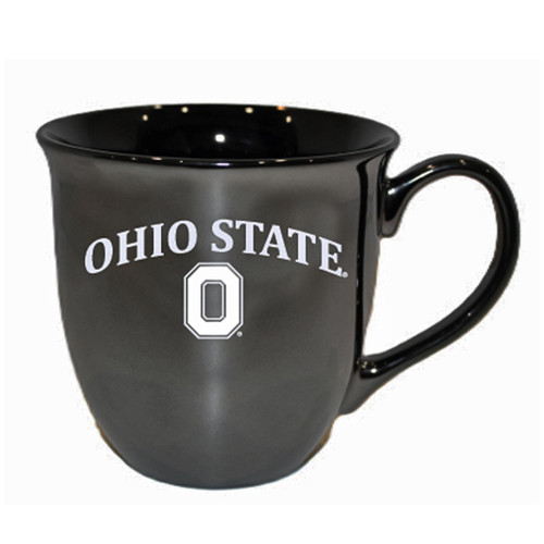 19 oz Black Elegance Ceramic Mug With White Irridescent Logo