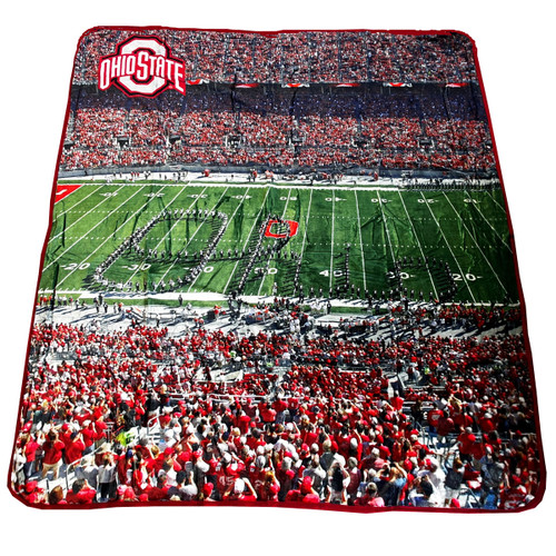 Ohio State Script 50x60 Raschel Throw