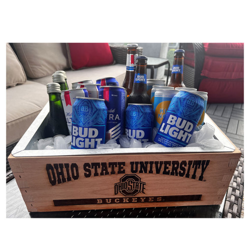 Ohio State Wood Etched Cooler.