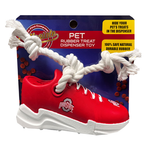 Ohio State Sneaker Dog Treat Dispener Chew Toy.