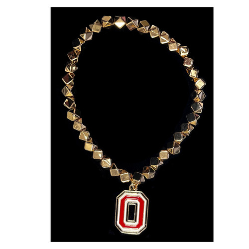 Ohio State Gold Stretch Block O Bracelet