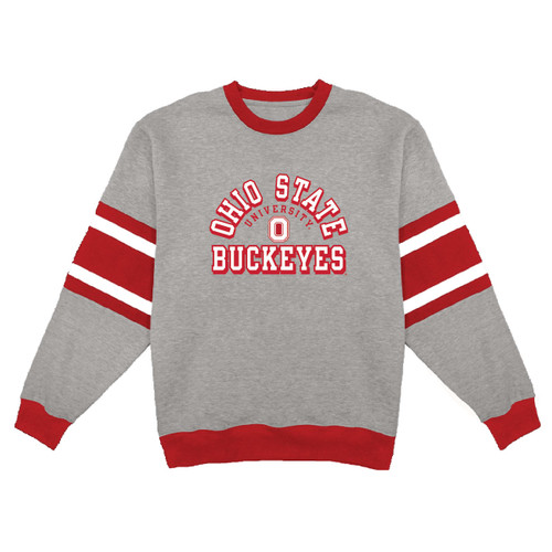 Ohio State Blue 84 Gray/White/Red Color Block Crew.
