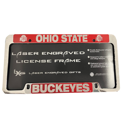Ohio State Silver/Red License Plate Frame