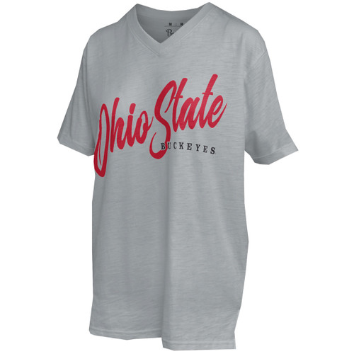 Ohio State Pressbox Women's Gray V-Neck Hometown Top.