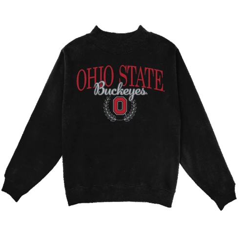 Ohio State Blue84 Women's Black Mock Sweatshirt.