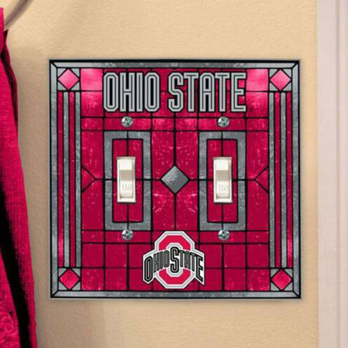 Ohio State Glass Double Switch Cover